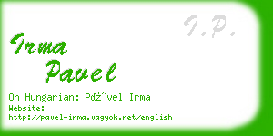 irma pavel business card